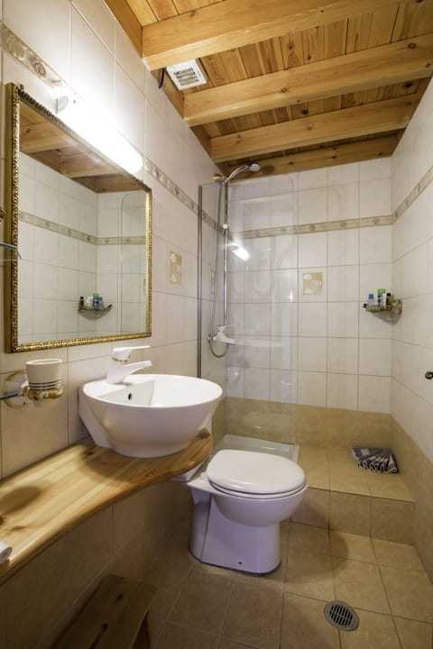 Studio, Kitchenette (Balcony) | Bathroom | Shower, rainfall showerhead, free toiletries, hair dryer