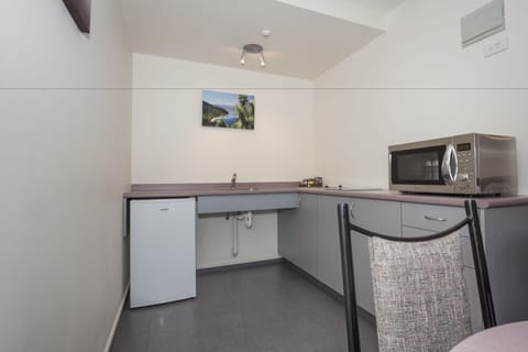 Small Lakeview Studio | Private kitchen | Fridge, microwave, stovetop, coffee/tea maker