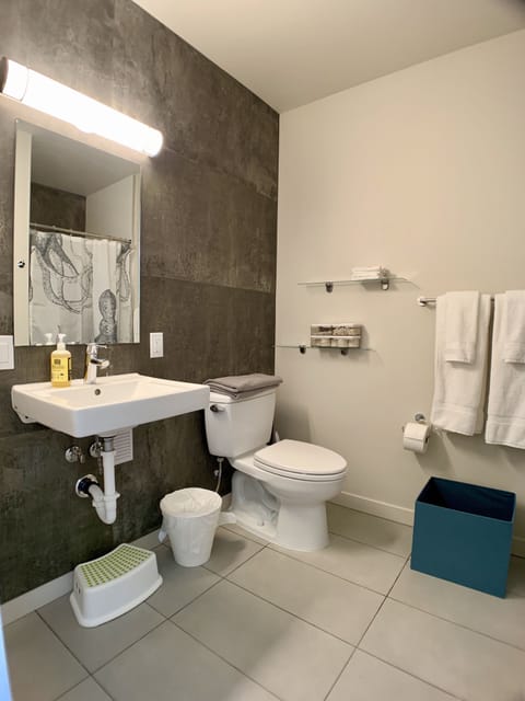 Deluxe Studio Suite | Bathroom | Shower, free toiletries, hair dryer, towels