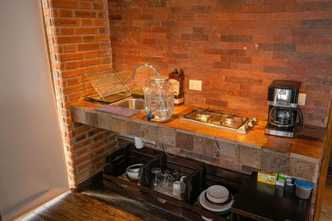 Design Loft (Casa Cielo) | Private kitchen | Fridge, microwave, griddle, cookware/dishes/utensils