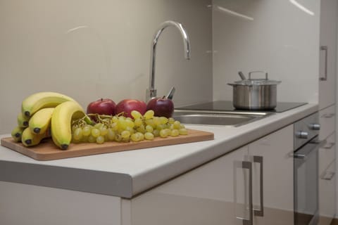 The open plan kitchen