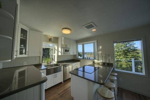 Granite kitchen with farmhouse sink