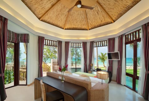 Panoramic Villa, Private Pool, Beachfront | Free minibar, in-room safe, desk, laptop workspace