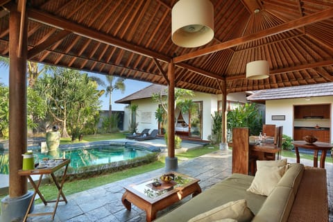 Villa, 2 Bedrooms, Private Pool (Nirwana) | Living area | Plasma TV, DVD player