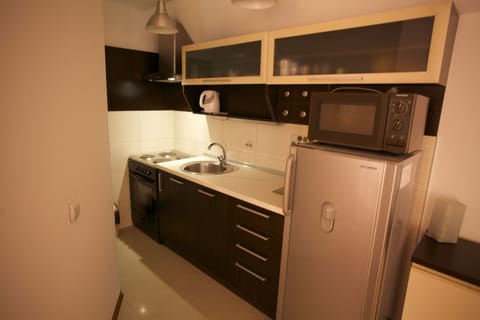 Apartment, 2 Bedrooms, Balcony, Pool View | Private kitchen | Fridge, microwave, stovetop, coffee/tea maker