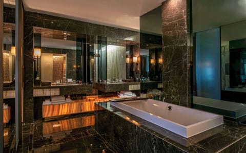 Presidential Suite (Plunge Pool) | Bathroom | Separate tub and shower, deep soaking tub, rainfall showerhead