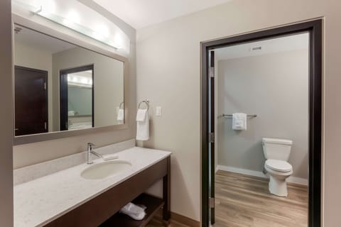 Suite, 1 King Bed, Non Smoking, Jetted Tub | Bathroom | Free toiletries, hair dryer, bathrobes, towels