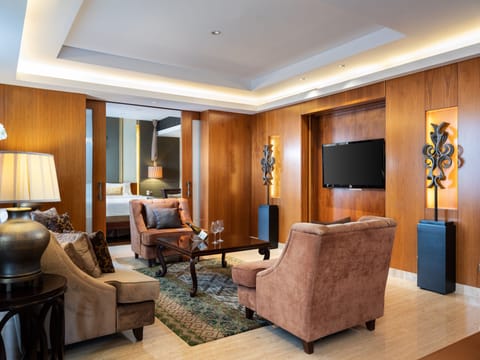 President Suite | Living area | 43-inch Smart TV with satellite channels, TV, Netflix