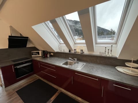 Classic Chalet, Balcony (excl. final cleaning fee € 375,-) | Private kitchen | Full-size fridge, microwave, stovetop, dishwasher