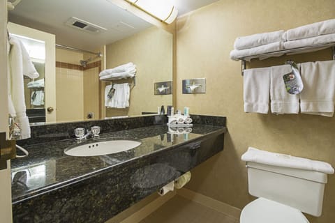 Suite, 1 King Bed with Sofa bed, Non Smoking | Bathroom | Combined shower/tub, free toiletries, hair dryer, towels