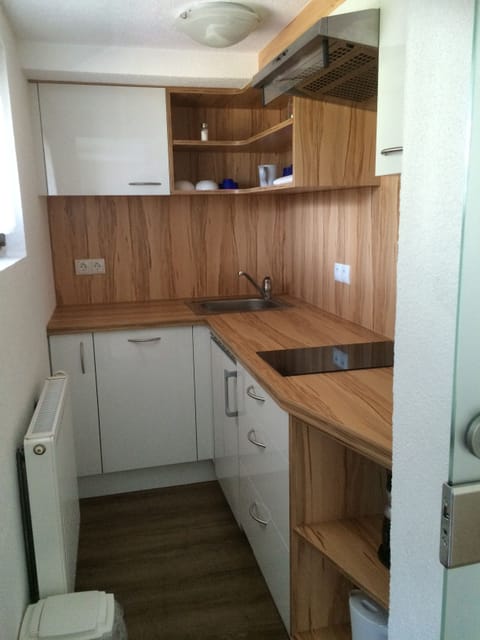 Basic Studio, Kitchen | Private kitchenette | Fridge, microwave, stovetop, dishwasher