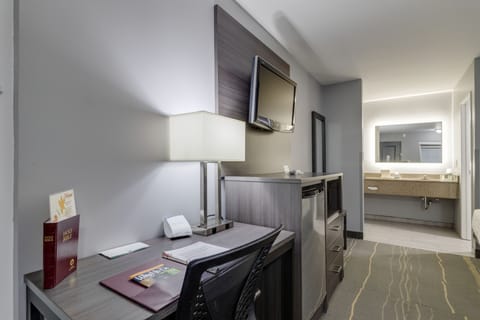 Desk, blackout drapes, iron/ironing board, free WiFi