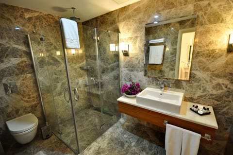 PALMIYE SUPERIOR ODA | Bathroom | Shower, rainfall showerhead, free toiletries, hair dryer