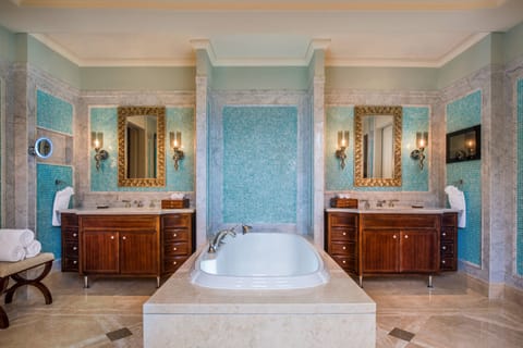 Villa, 2 Bedrooms, Private Pool | Bathroom | Separate tub and shower, rainfall showerhead, designer toiletries
