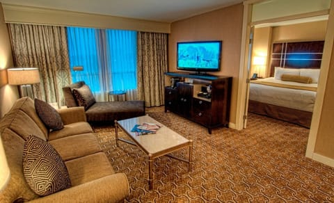 1 Bedroom Suite (Casino Tower) | Living area | 42-inch LCD TV with cable channels, TV, iPod dock
