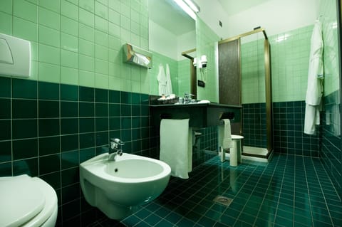 Rainfall showerhead, designer toiletries, hair dryer, bathrobes