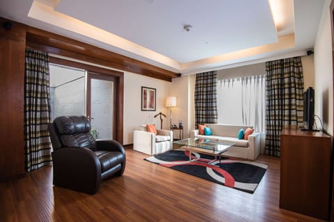 Suite, Terrace (Cocktail Hour) | Living area | 55-inch LCD TV with digital channels, TV