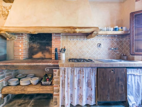 Cabinetry, Countertop, Blue, Wood, Building, Interior Design, Kitchen Appliance, Kitchen, Shelving, Kitchen Stove