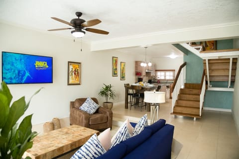 Premium Townhome, 2 Bedrooms, Executive Level | Living area | 55-inch LCD TV with cable channels, TV, DVD player
