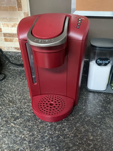 Keurig with K-cups provided.