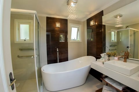 Deluxe Room | Bathroom | Separate tub and shower, deep soaking tub, hair dryer, towels