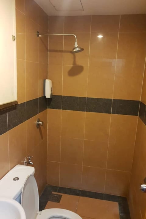 Shower, rainfall showerhead, free toiletries, bidet