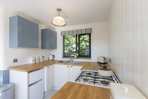 Studio, 1 King Bed (Kingfisher) | Private kitchen | Full-size fridge, oven, stovetop, electric kettle