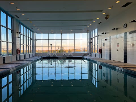 Indoor pool, open 7:00 AM to 10:00 PM, sun loungers