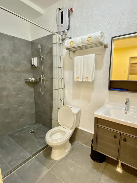 Deluxe Room, 1 King Bed | Bathroom | Shower, free toiletries, bidet, towels