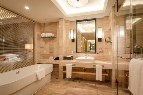 Business Suite | Bathroom | Separate tub and shower, deep soaking tub, rainfall showerhead