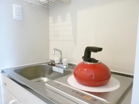 Apartment (F) | Private kitchenette | Fridge, microwave, stovetop, electric kettle