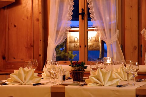 Lunch and dinner served, local cuisine