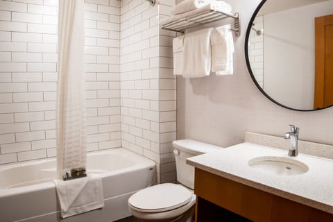 Shower, eco-friendly toiletries, hair dryer, towels