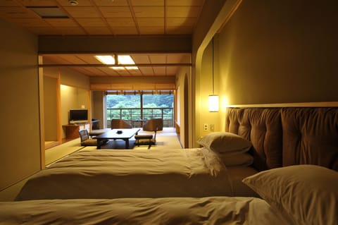 Japanese Style Suite with Cypress Bath, YURI | Premium bedding, down comforters, minibar, in-room safe