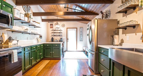 Huge farm kitchen for cooking big family country meals