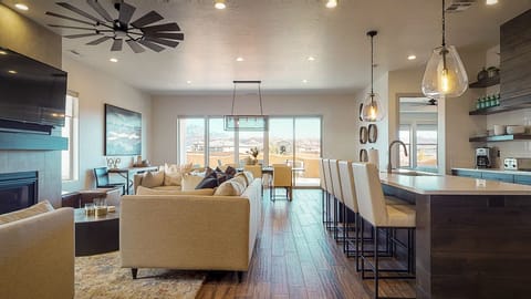 Main floor living spaces