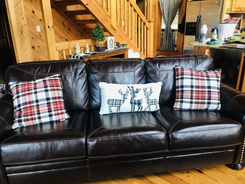 New Leather Couch with Pullout Queen Bed