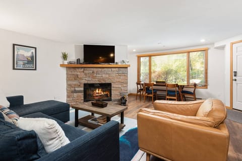Relax next to the fireplace after an exciting day on the mountain!