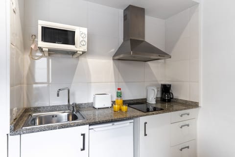 Standard Apartment | Private kitchen | Full-size fridge, microwave, stovetop, electric kettle