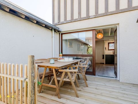 Furniture, Outdoor Furniture, Outdoor Table, Chair, Metal, Balcony, Fence, Shade, Hardwood, Wood Stain