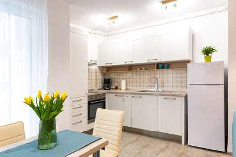 Apartment, 1 Bedroom (Aqua Marin) | Shared kitchen | Fridge, oven, stovetop, dishwasher