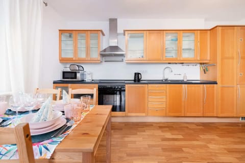 Kitchenette with dining table. 