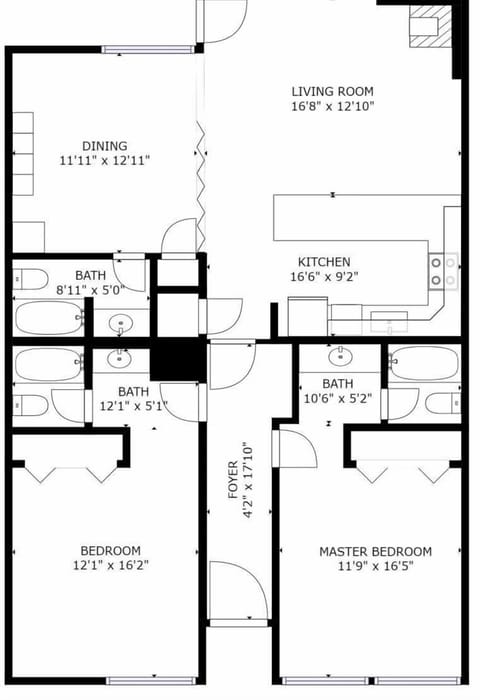This easy floor plan is great for couples or people with small children.