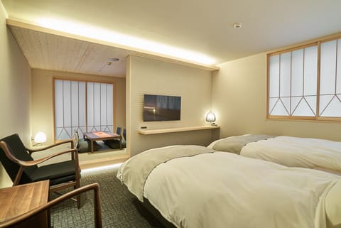 03 TSUKIBAE Deluxe Room, Japanese Western Style with kitchenette, Non Smoking | Iron/ironing board, free WiFi, bed sheets
