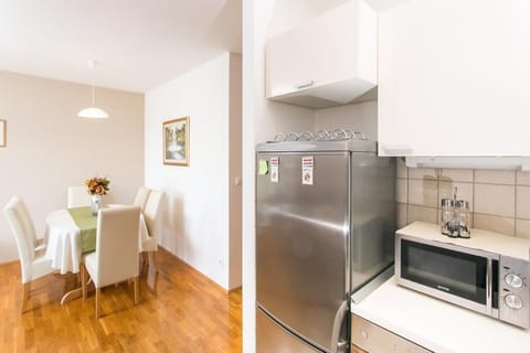 Apartment (Two Bedroom Apartment with Balcony) | Private kitchen | Fridge, oven, electric kettle, freezer