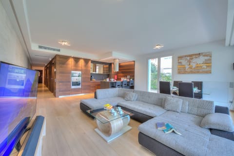 Family Apartment, 3 Bedrooms, 2 Bathrooms (Rebecca Garden) | Living room | 22-inch flat-screen TV with digital channels, TV, DVD player