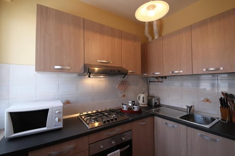 Family Apartment, 1 Bedroom (Sunset in Baveno) | Private kitchen | Full-size fridge, microwave, oven, stovetop