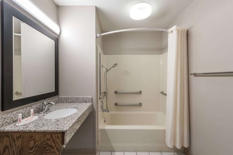 Room, Accessible, Smoking | Bathroom | Combined shower/tub, deep soaking tub, free toiletries, hair dryer