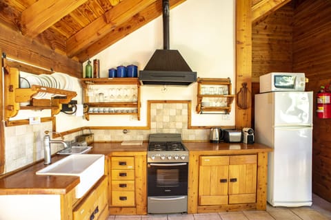 Cabin (For 4 People) | Private kitchen | Full-size fridge, microwave, espresso maker, electric kettle