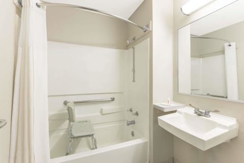Room, 1 Queen Bed, Accessible, Bathtub | Bathroom | Free toiletries, hair dryer, towels